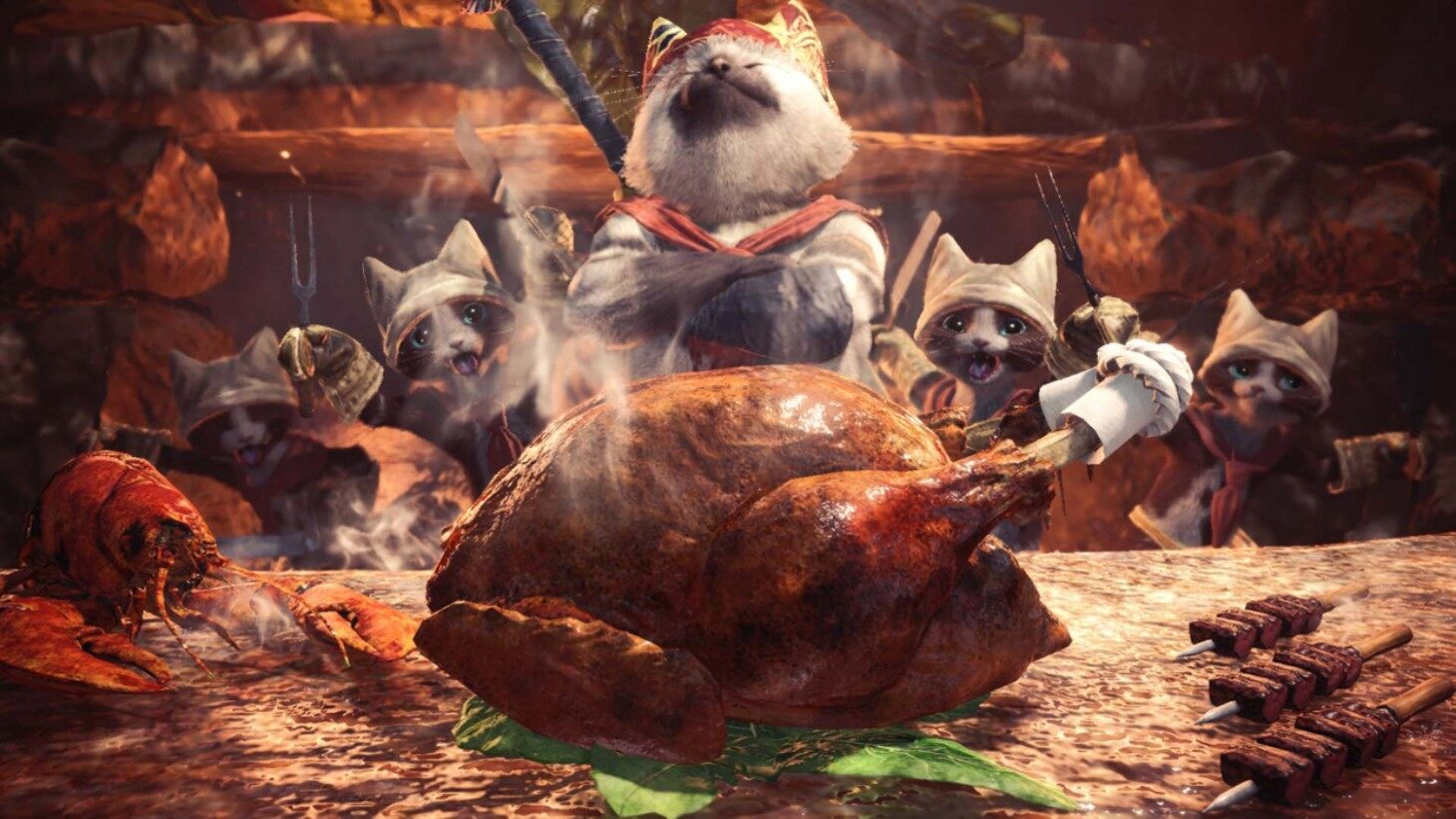 怪物猎人世界的猫饭